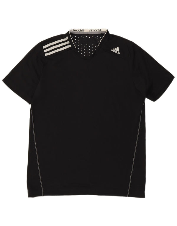 Tricou Adidas Climachill pentru bărbați Top Mediu Poliester Negru