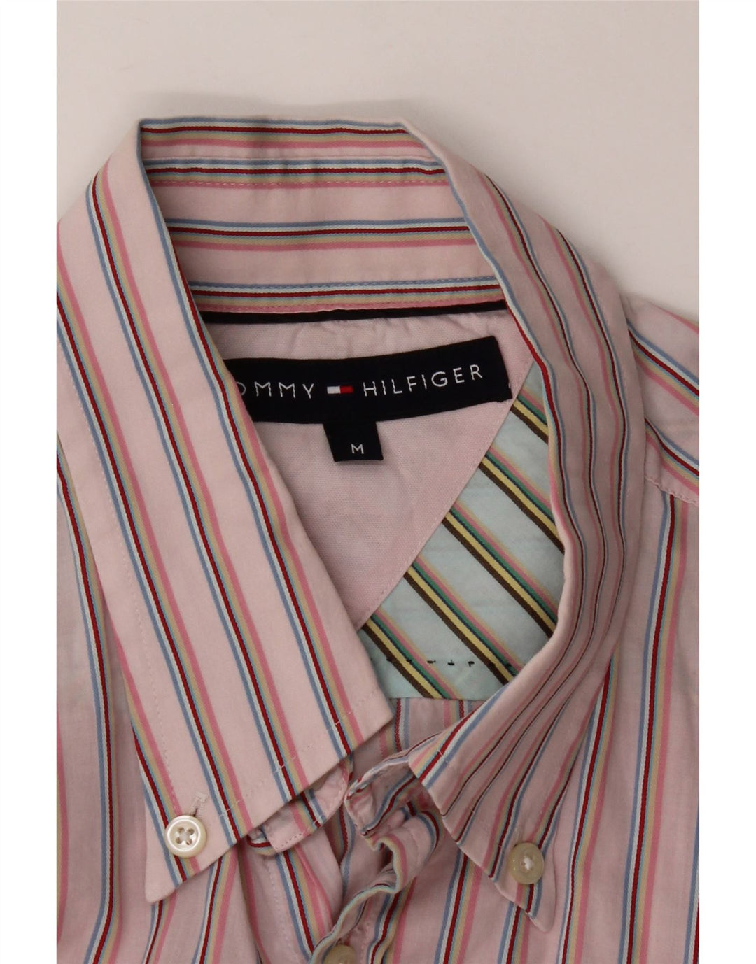 Cămașă Tommy Hilfiger pentru bărbați, în dungi roz mediu