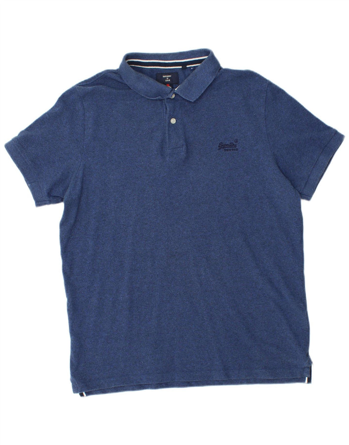 Tricou polo pentru bărbați Superdry, mare, bleumarin, bumbac