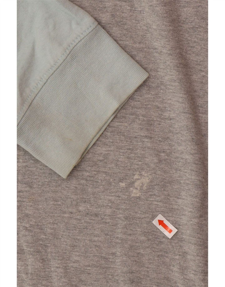 Top pentru bărbați Fat Face cu mânecă lungă, gri mediu, bumbac color bloc