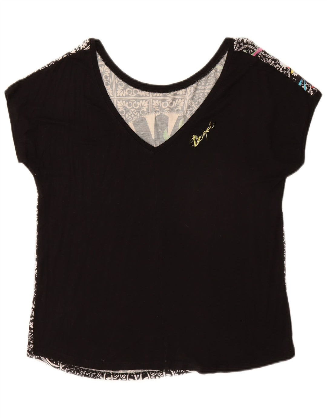 DESIGUAL Tricou grafic pentru femei Top UK 14 Medium Black Floral