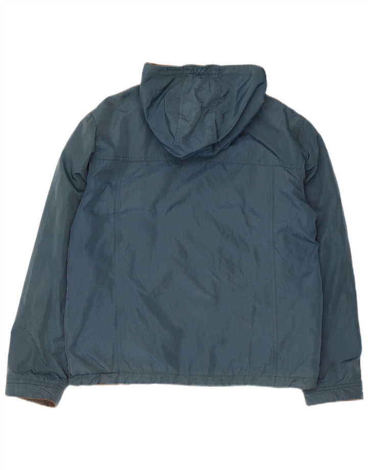 Jachetă reversibilă cu glugă Woolrich pentru băieți 13-14 ani, nailon albastru