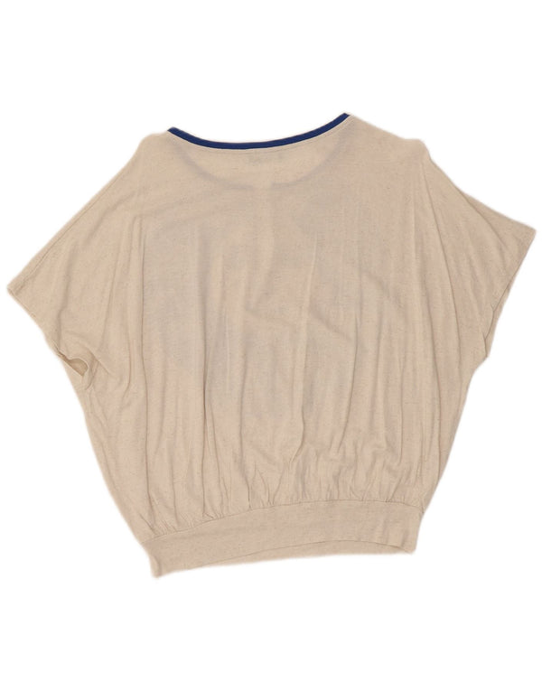 Bluză Benetton pentru femei Crop Batwing Top UK 14 Medium Off White