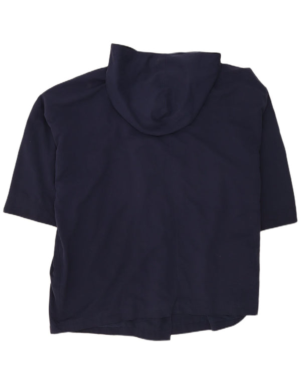 Palton dublu supradimensionat cu glugă Benetton pentru femei UK 18 XL bleumarin