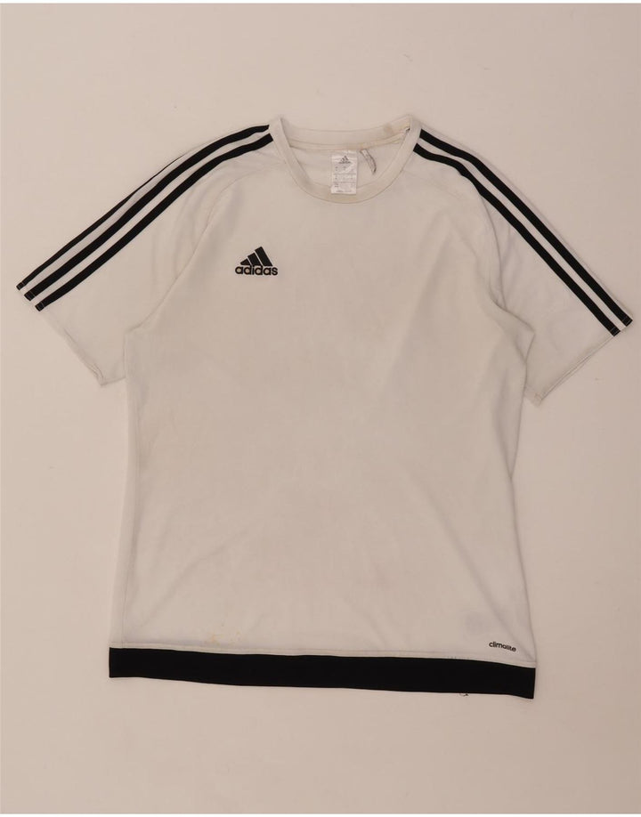 Tricou Adidas Climalite pentru bărbați Top Mediu Alb Poliester Colorblock