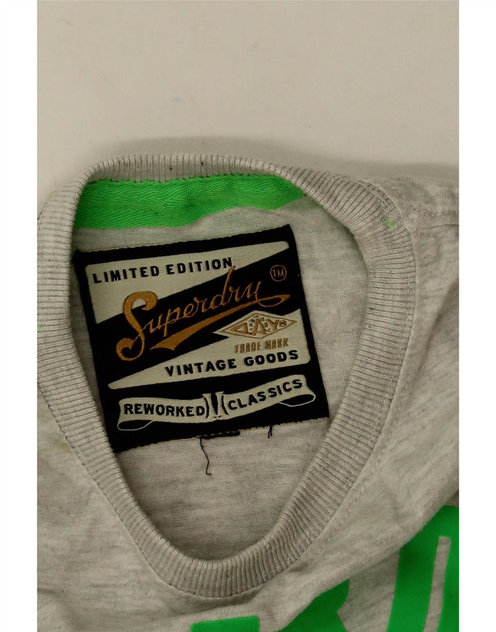 Tricou grafic pentru bărbați Superdry Top din bumbac gri mediu