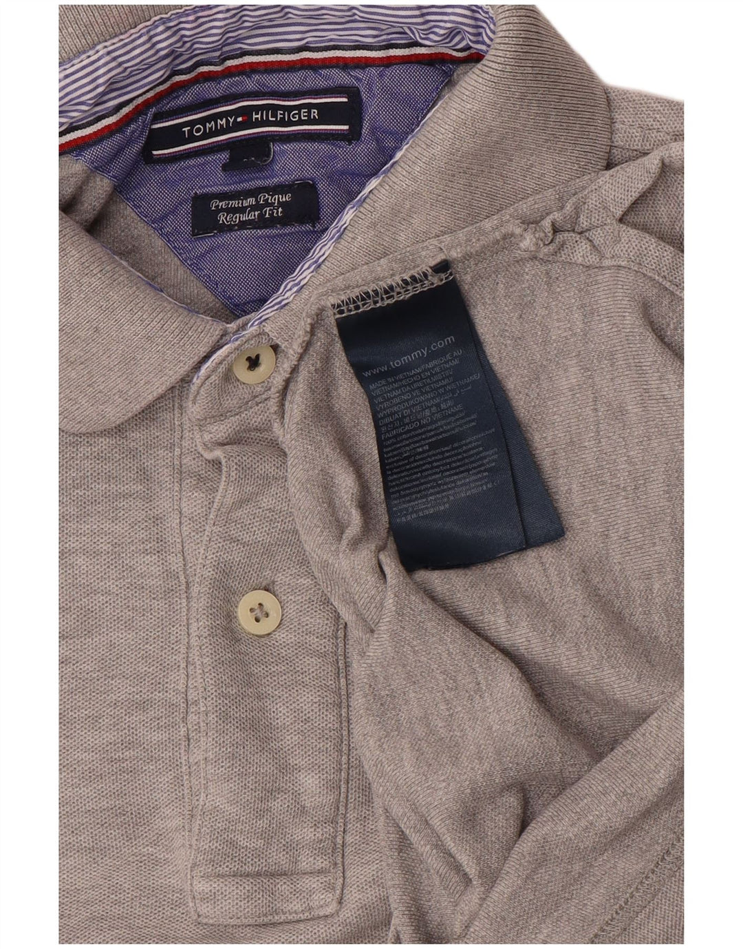 Tricou polo TOMMY HILFIGER pentru bărbați, bumbac, gri mediu