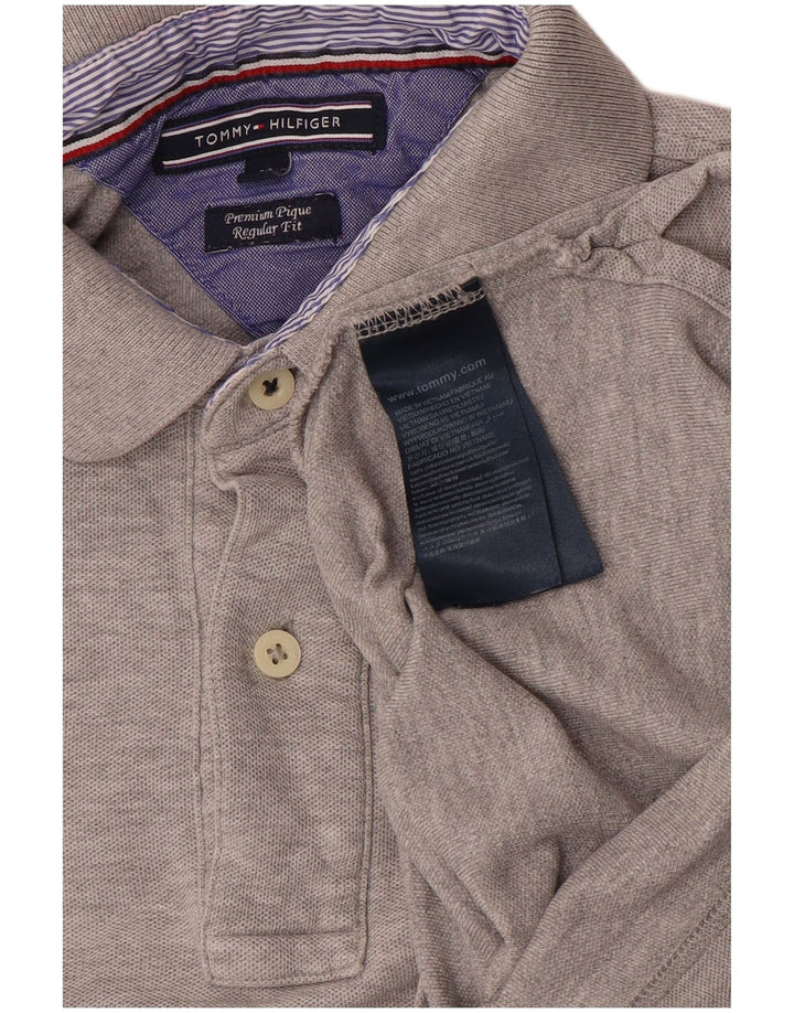 Tricou polo TOMMY HILFIGER pentru bărbați, bumbac, gri mediu