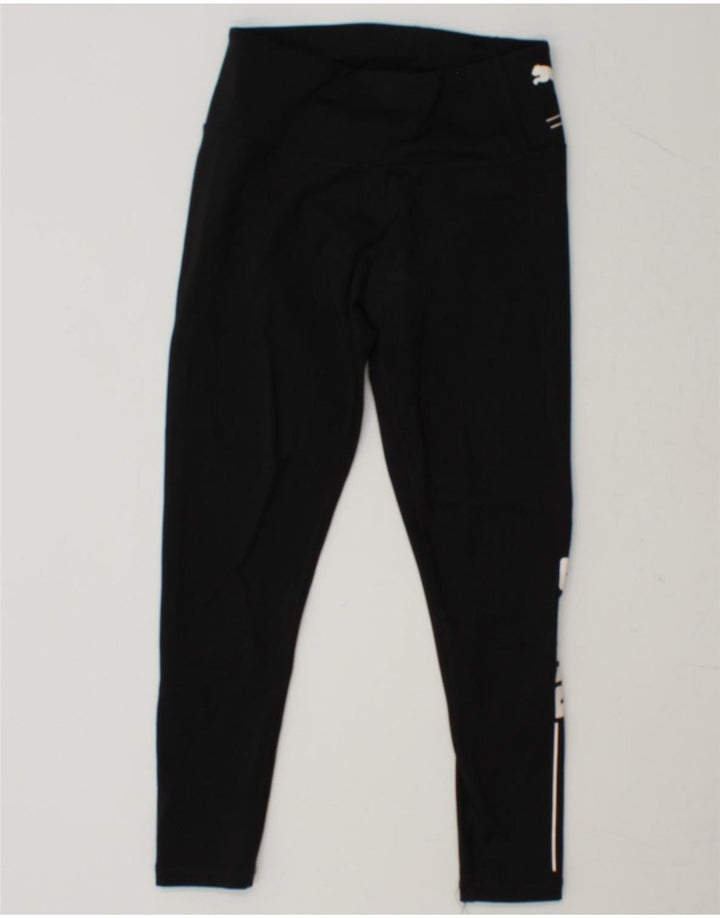 PUMA Womens Graphic Leggings UK 10 Small  Black Polyester Vintage Puma and Second-Hand Puma from Messina Hembry 