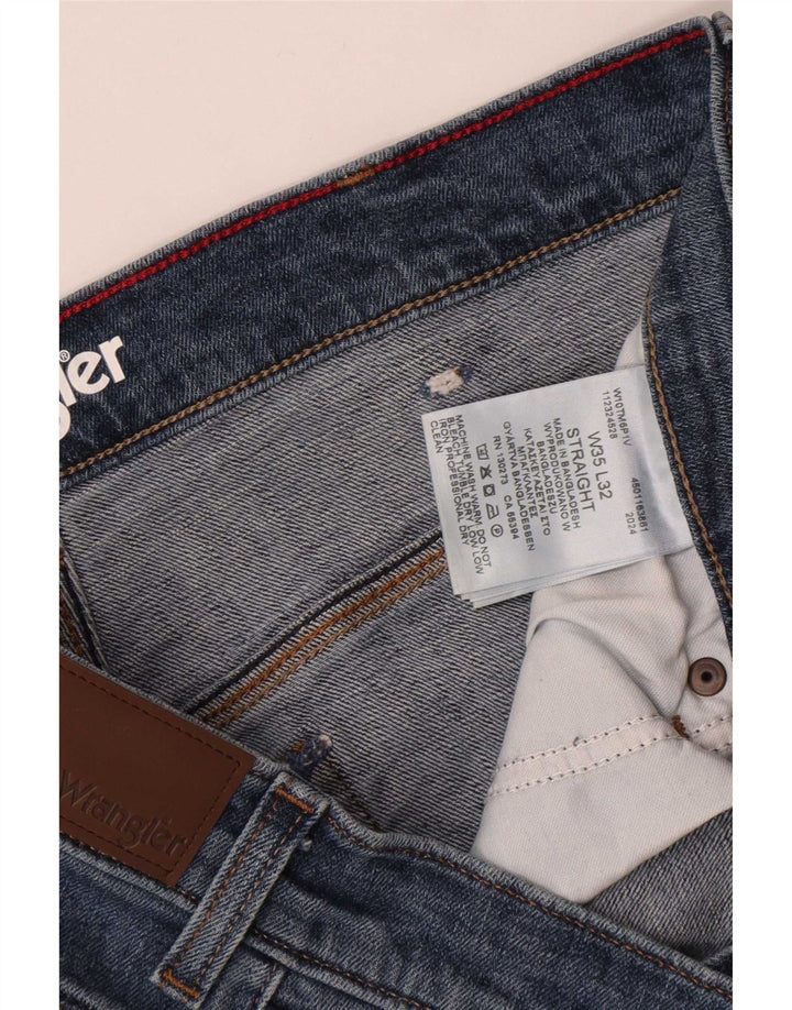 Blugi drepti pentru bărbați Wrangler W35 L32 Bumbac albastru
