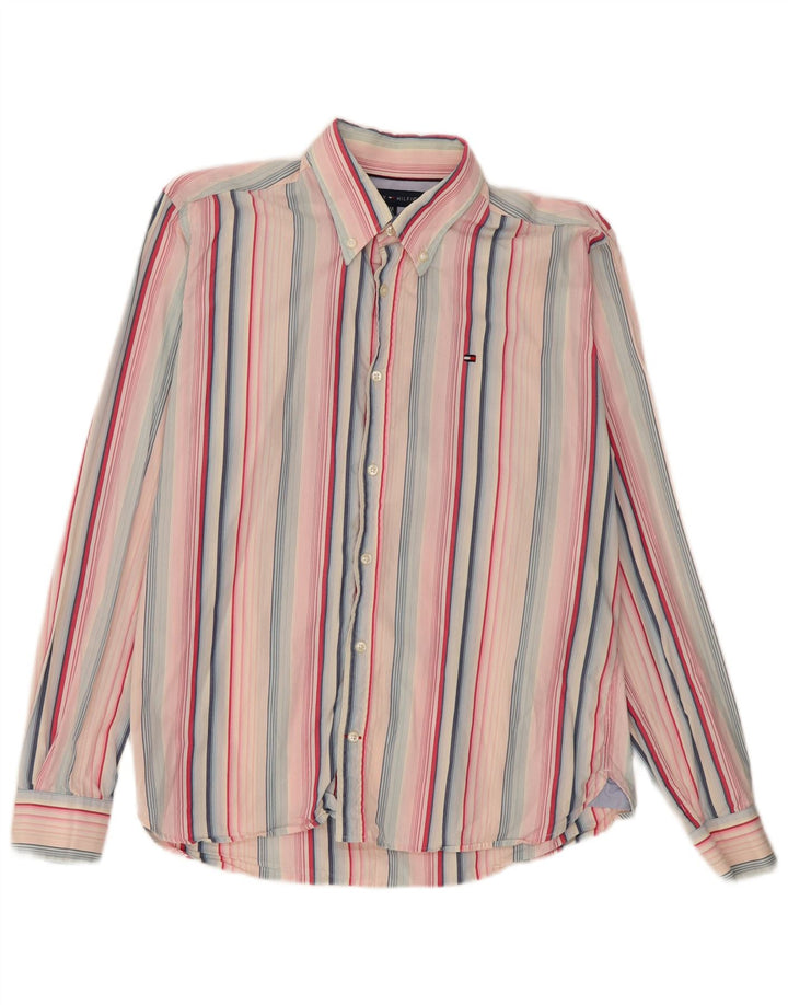 Cămașă pentru bărbați Tommy Hilfiger, bumbac cu dungi medii, multicolore