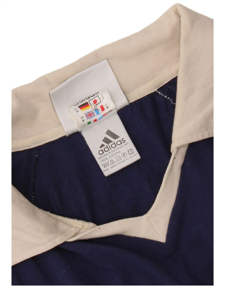 Tricou polo Adidas pentru bărbați, bumbac color bloc mediu, albastru bleumarin