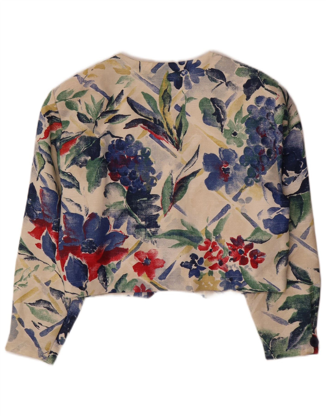 BONITA Jachetă Blazer Crop 4 Buttons pentru Damă UK 10 Mic Multicolor Floral