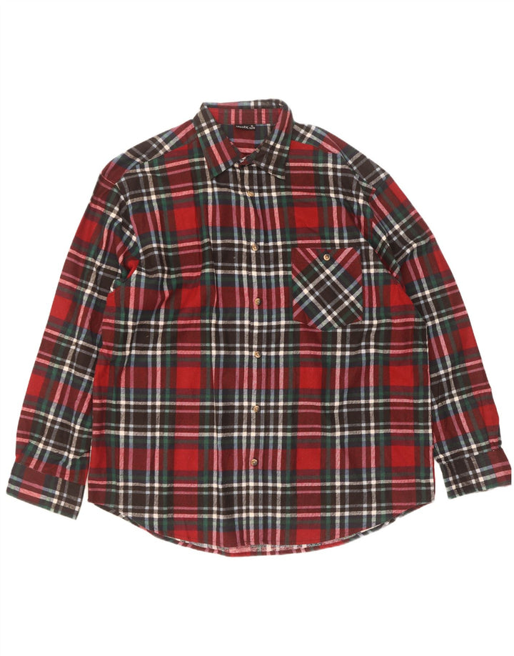 Cămașă de flanel pentru bărbați Identic Mărimea 43/44 XL, bumbac cu carouri roșii