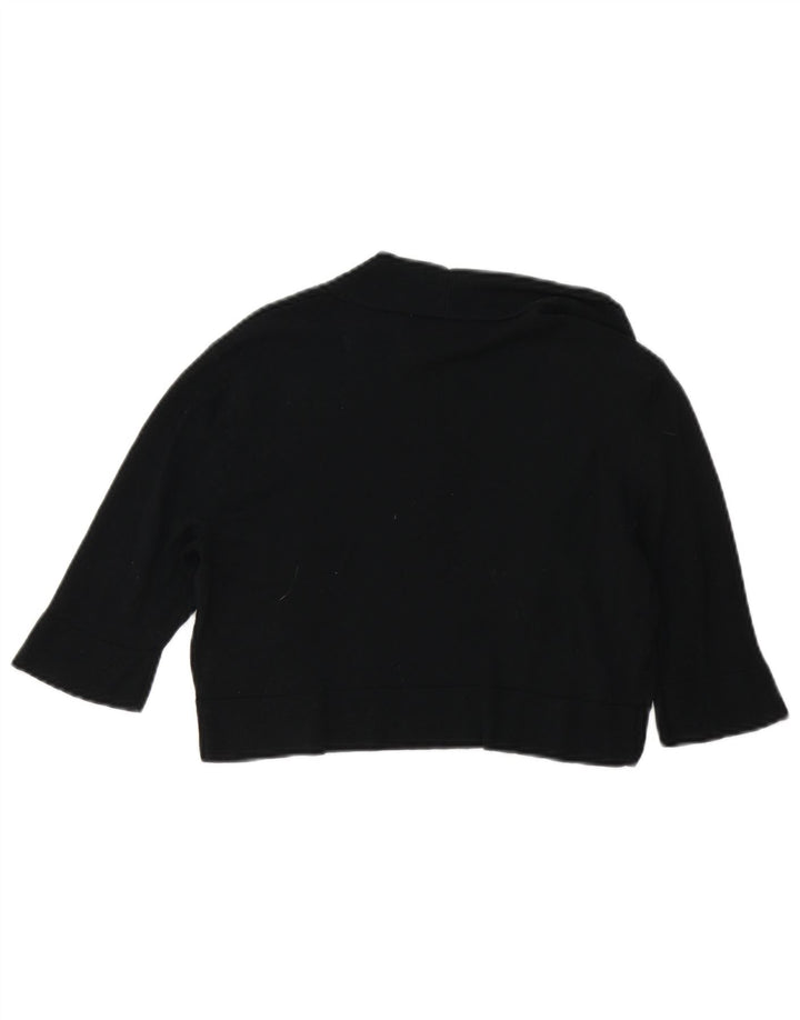 Pulover bolero deschis pentru femei cu mânecă scurtă Mossimo UK 12 bumbac mediu negru