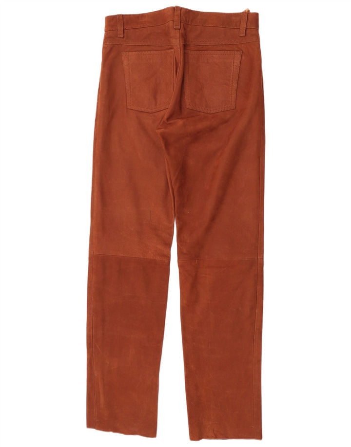 Pantaloni din piele vintage pentru bărbați W33 L33 din piele maro