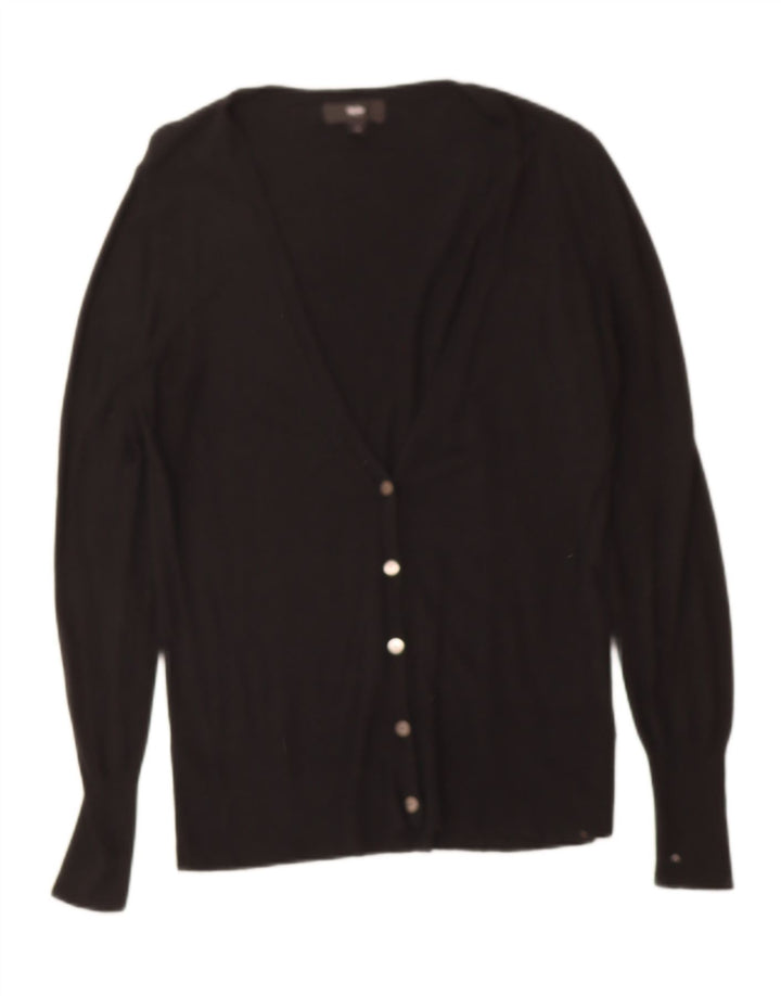 MOSSIMO Womens Cardigan Sweater UK 12 Medium Black Nylon Vintage Mossimo and Second-Hand Mossimo from Messina Hembry 