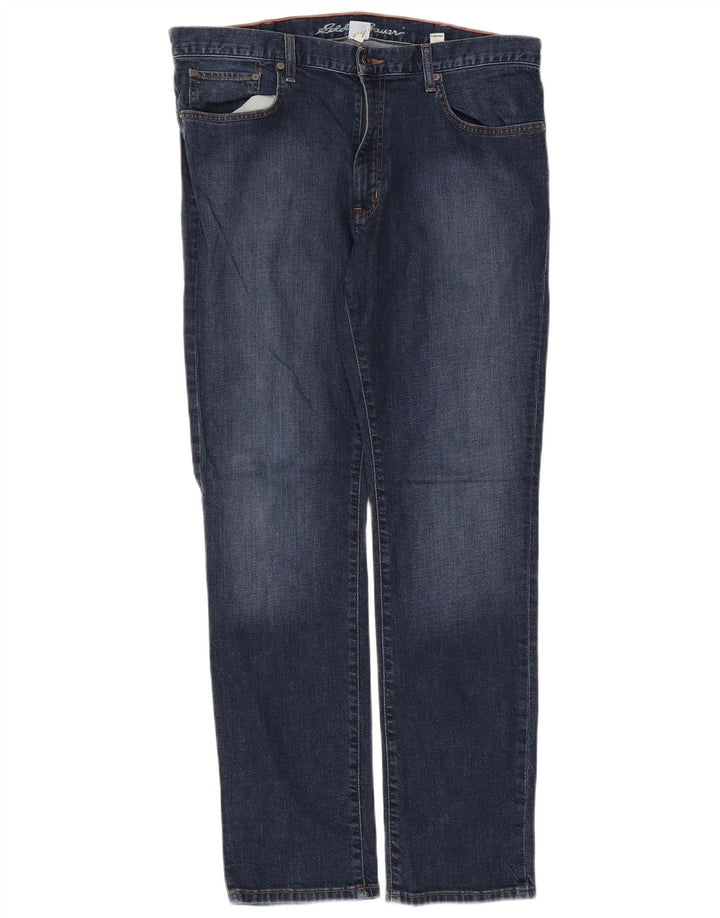 Blugi subțiri pentru bărbați Eddie Bauer W36 L32 bumbac bleumarin