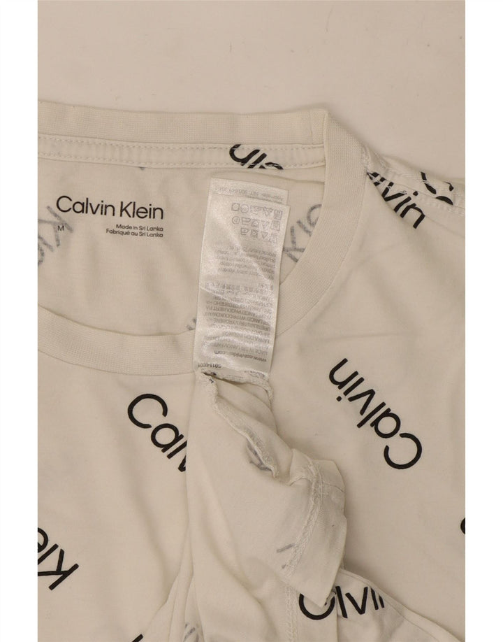Tricou grafic Calvin Klein pentru bărbați Top mediu din bumbac alb