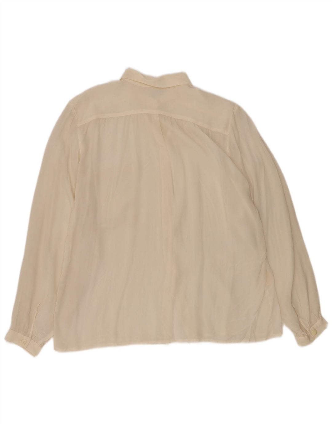 Bluză cămașă transparentă pentru femei MARCELLA UK 14, mătase medie alb catifelat