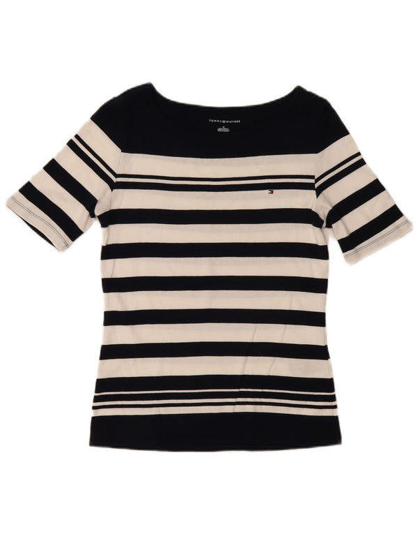 Tricou pentru femei Tommy Hilfiger Top UK 12 Medium Black Striped Bumbac