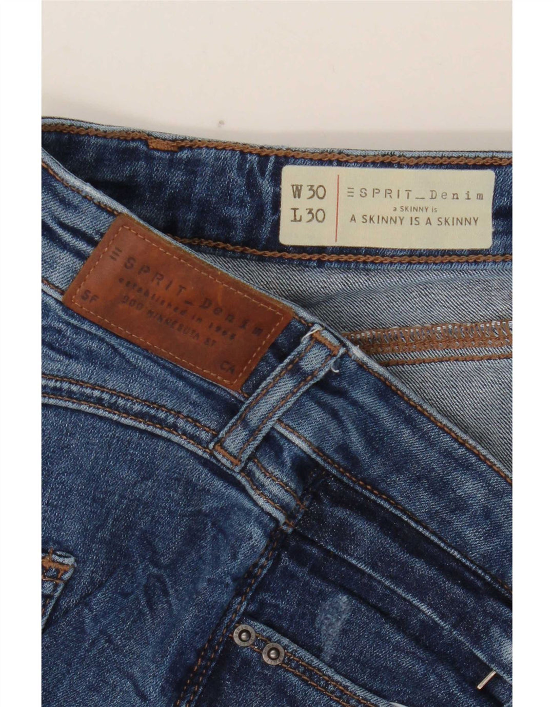 Blugi skinny pentru femei Esprit W30 L30 bumbac albastru