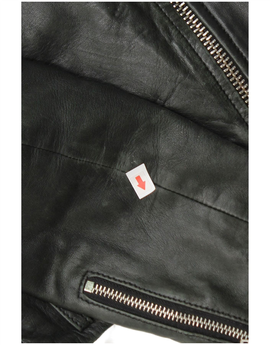 Jachetă motociclist din piele pentru femei Zara UK 12 Medium Negru