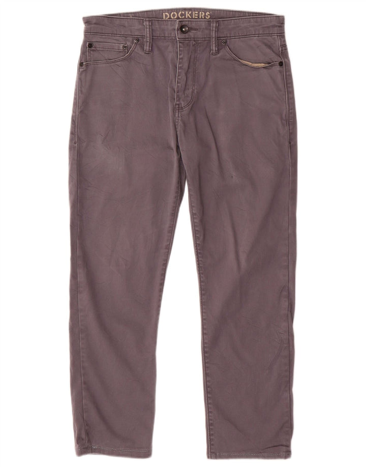 DOCKERS Pantaloni tăiați drept bărbați L30 L24 bumbac gri