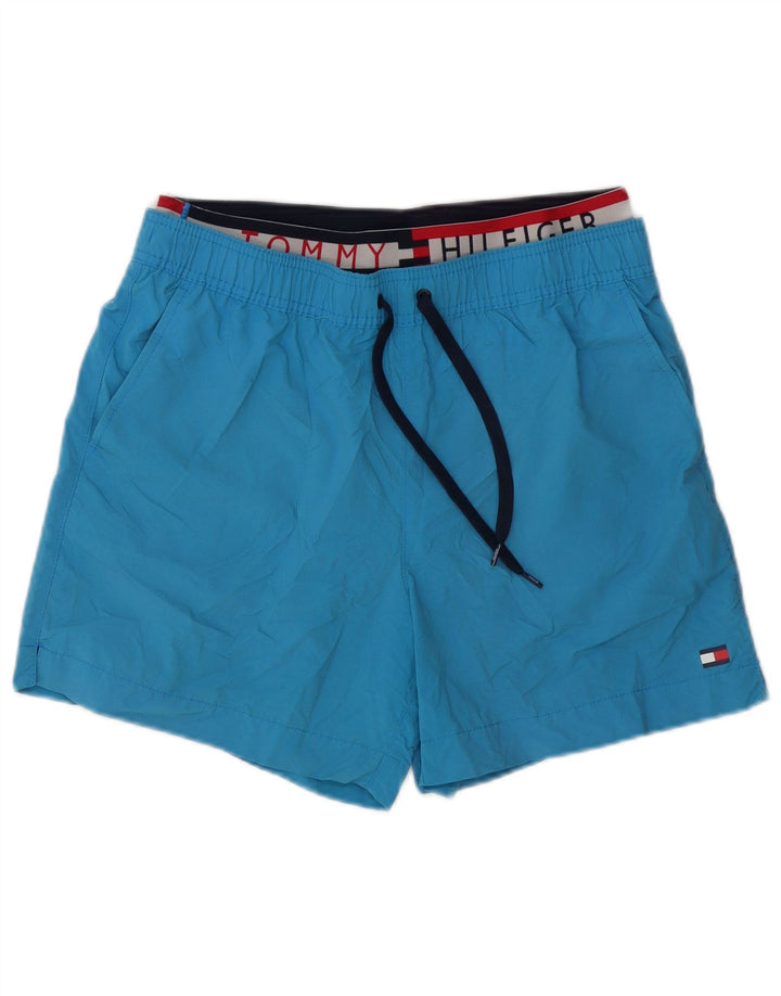 Pantaloni scurți de înot grafic pentru bărbați Tommy Hilfiger, albastru mediu, bloc de culoare