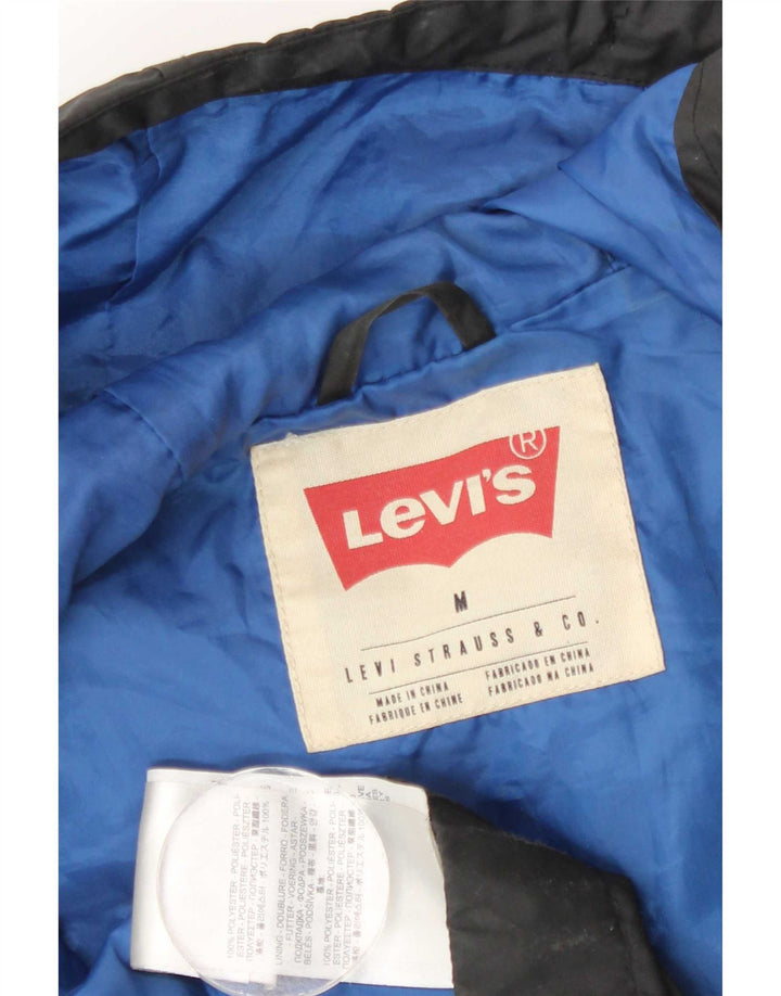 Jachetă de vânt cu glugă Levi's pentru bărbați UK 38 Poliester mediu negru