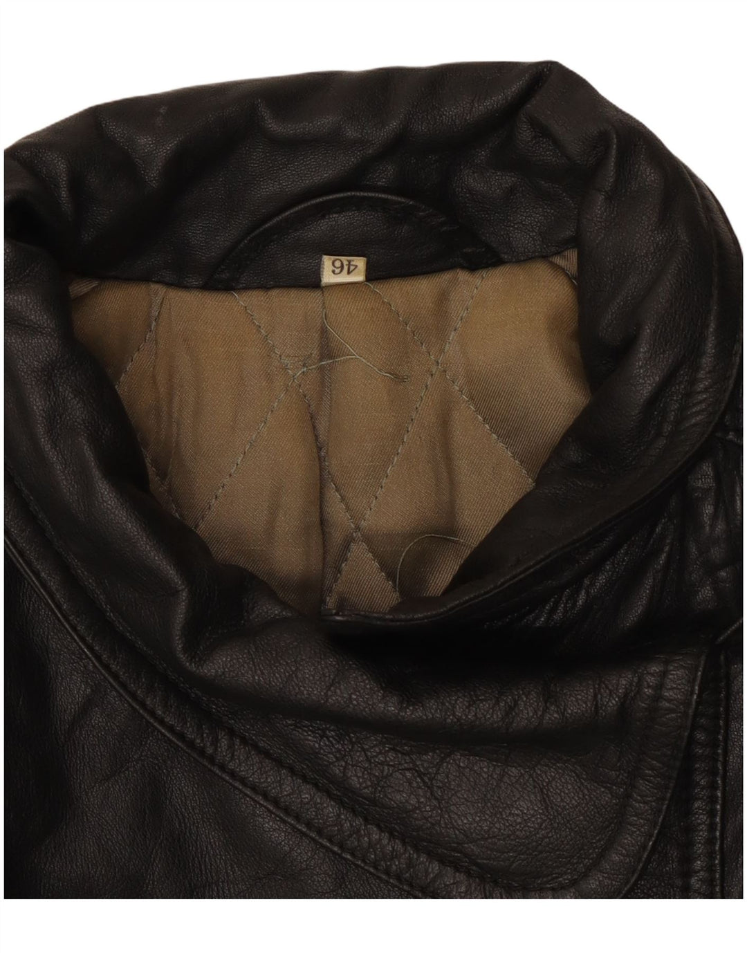 Geacă de piele vintage pentru femei IT 46 Large Black