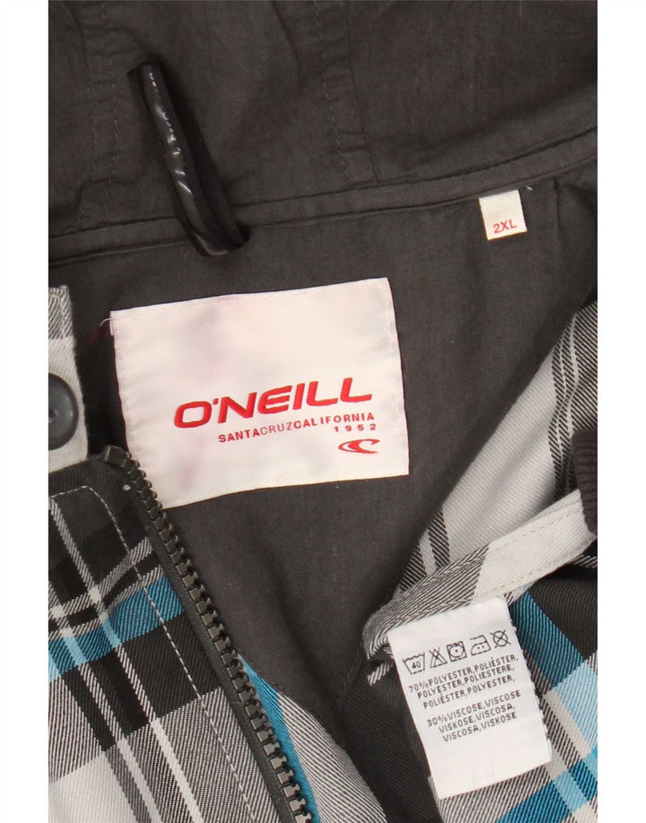 Jachetă bomber cu glugă pentru bărbați O'Neill UK 44 2XL poliester cu carouri gri