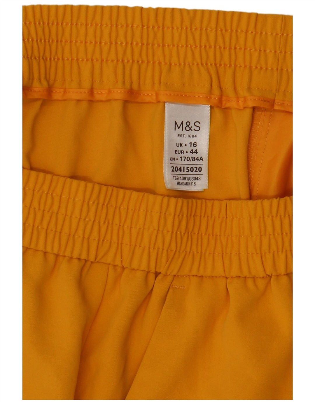 Fusta dreaptă pentru femei Marks & Spencer UK 16 mare W34 poliester galben