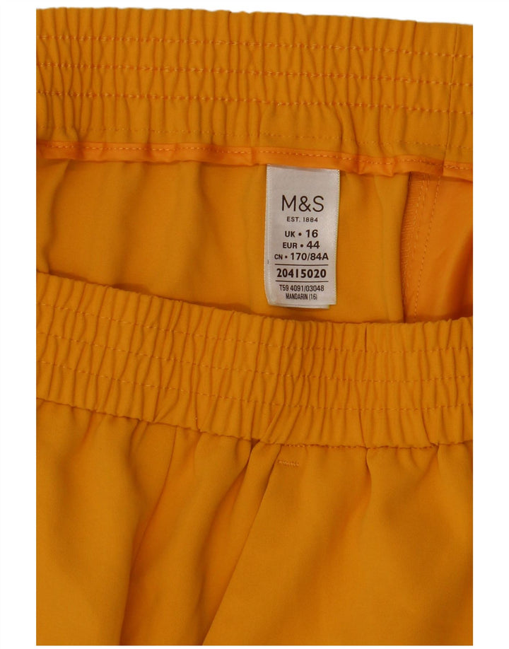 Fusta dreaptă pentru femei Marks & Spencer UK 16 mare W34 poliester galben