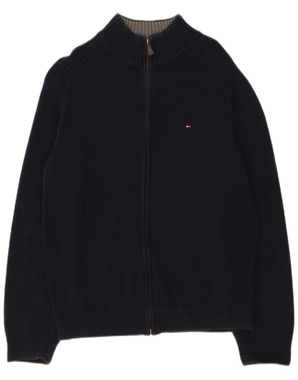 Pulover cardigan pentru femei Tommy Hilfiger cu fermoar complet UK 18 XL bumbac bleumarin