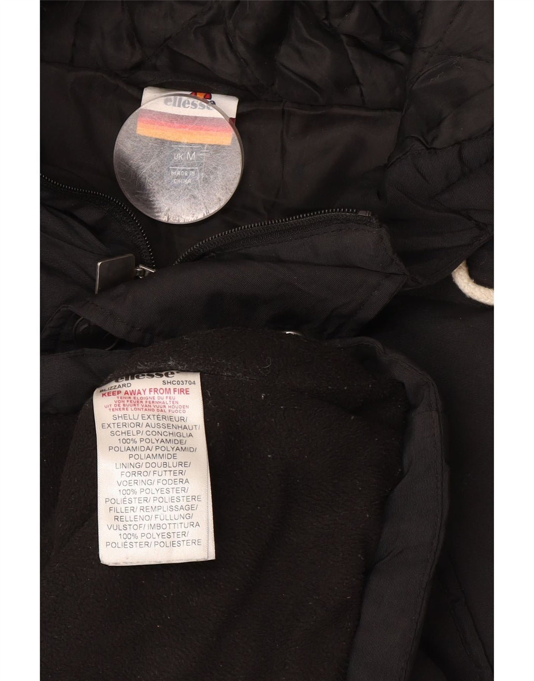 Jachetă parka cu glugă pentru bărbați Ellesse UK 38 Poliester mediu negru
