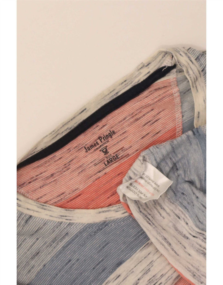 Tricou pentru bărbați James Pringle Top mare din bumbac cu dungi multicolore