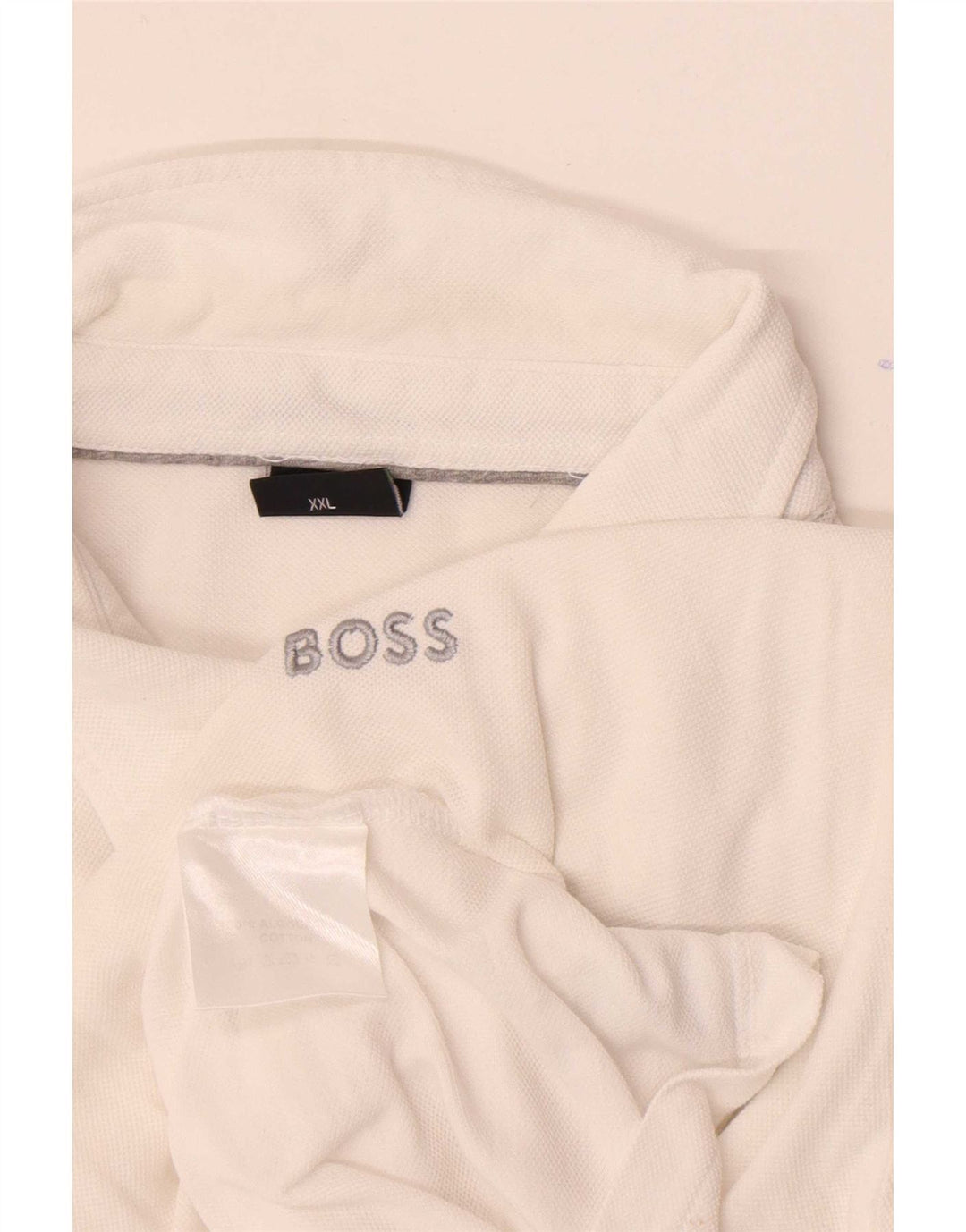Tricou polo Hugo Boss pentru bărbați, bumbac alb 2XL