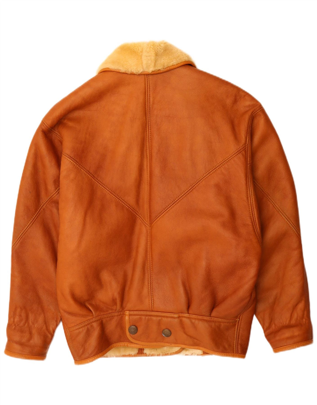 Jachetă vintage oversize din shearling pentru femei UK 16 mare maro