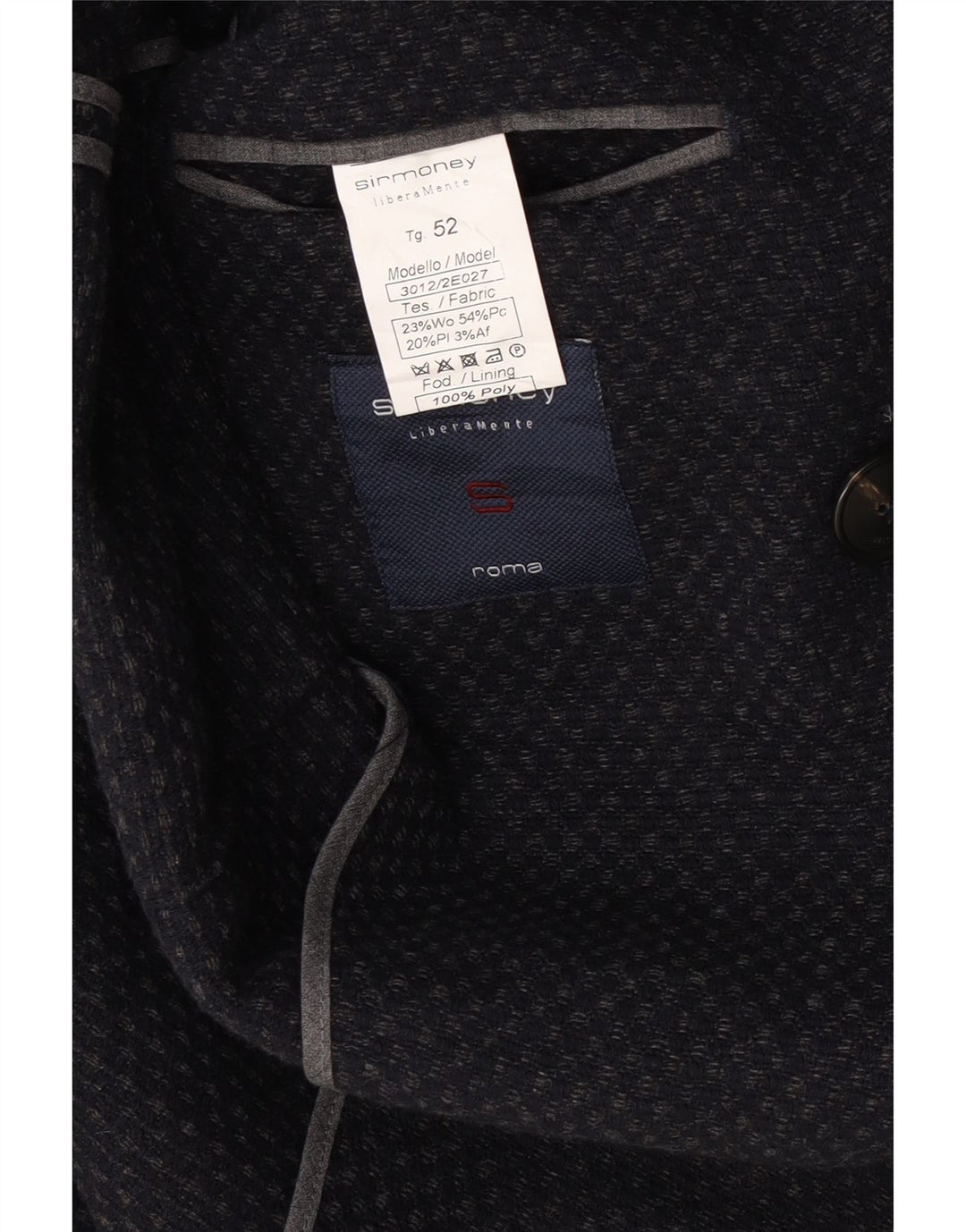 Jachetă blazer pentru bărbați Sirmoney IT 52 XL Lână cu pete albastru bleumarin