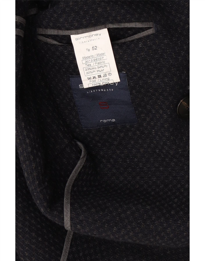 Jachetă blazer pentru bărbați Sirmoney IT 52 XL Lână cu pete albastru bleumarin