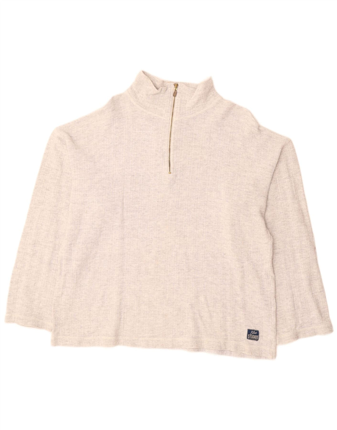 Pulover pentru femei VINTAGE cu fermoar și gât UK 18 XL gri