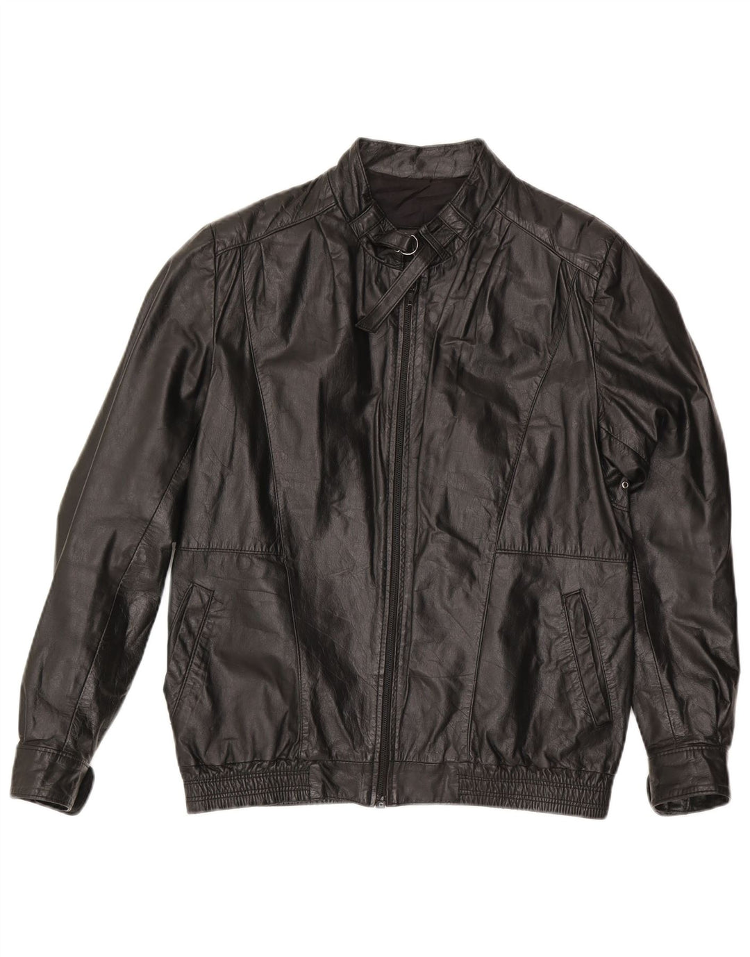 Jachetă de piele vintage pentru bărbați UK 38 Medium Black