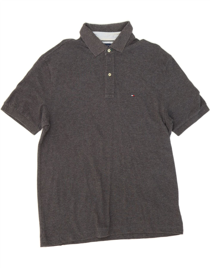 TOMMY HILFIGER Mens Polo Shirt Large Grey Vintage Tommy Hilfiger and Second-Hand Tommy Hilfiger from Messina Hembry 