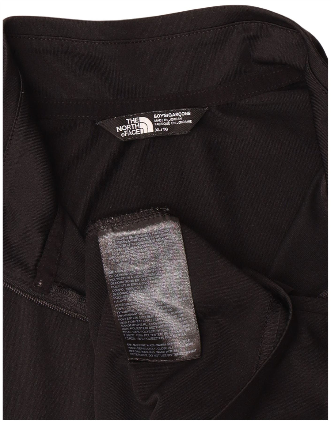 THE NORTH FACE Trening pentru băieți, cu fermoar și gât, cu pulover, 14-15 ani, XL, negru