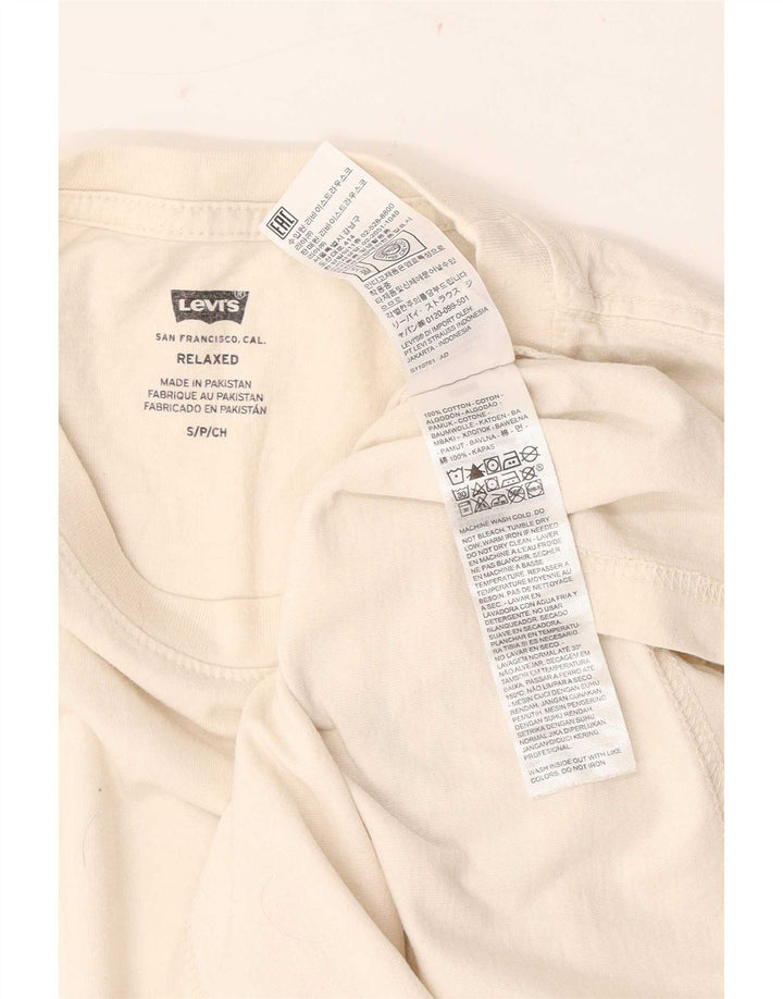 Tricou grafic pentru bărbați Levi's Relaxed Fit Top mic din bumbac alb