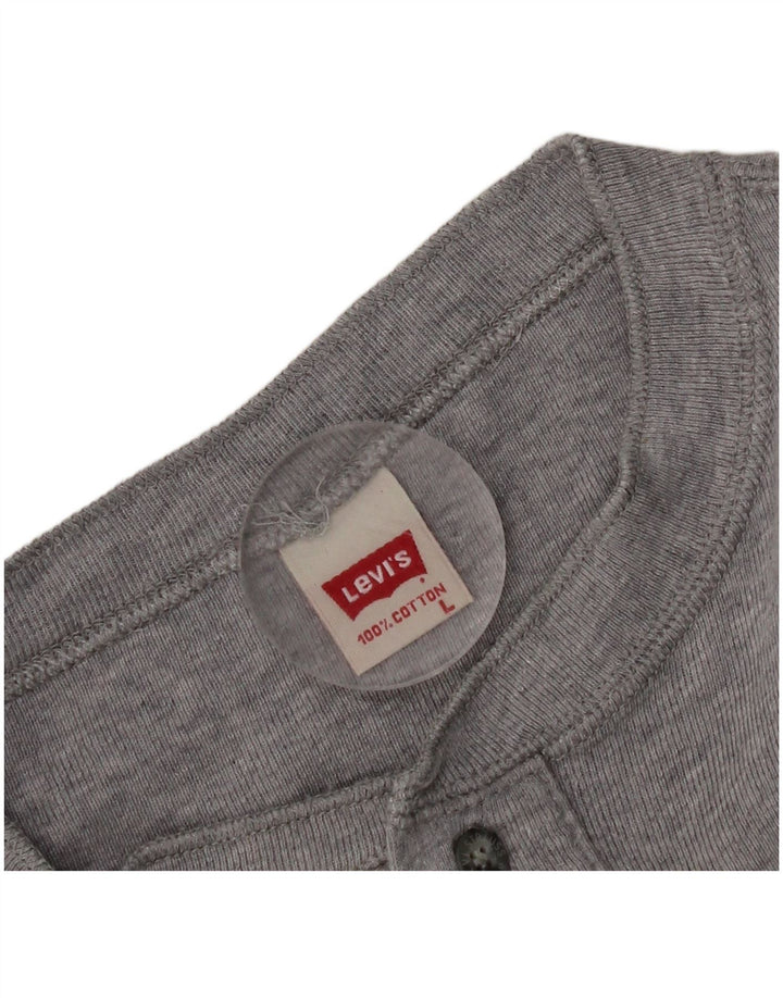 Top pentru bărbați Levi's cu mânecă lungă, mare, gri din bumbac