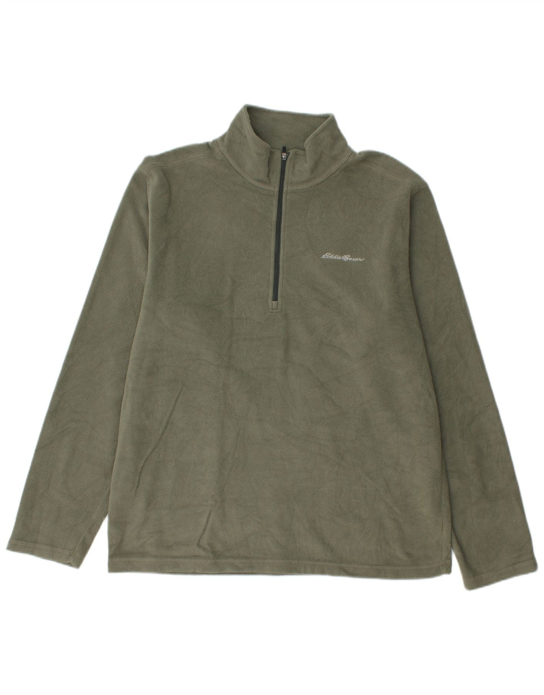 Pulover pentru bărbați Eddie Bauer, cu fermoar și gât, poliester kaki mediu