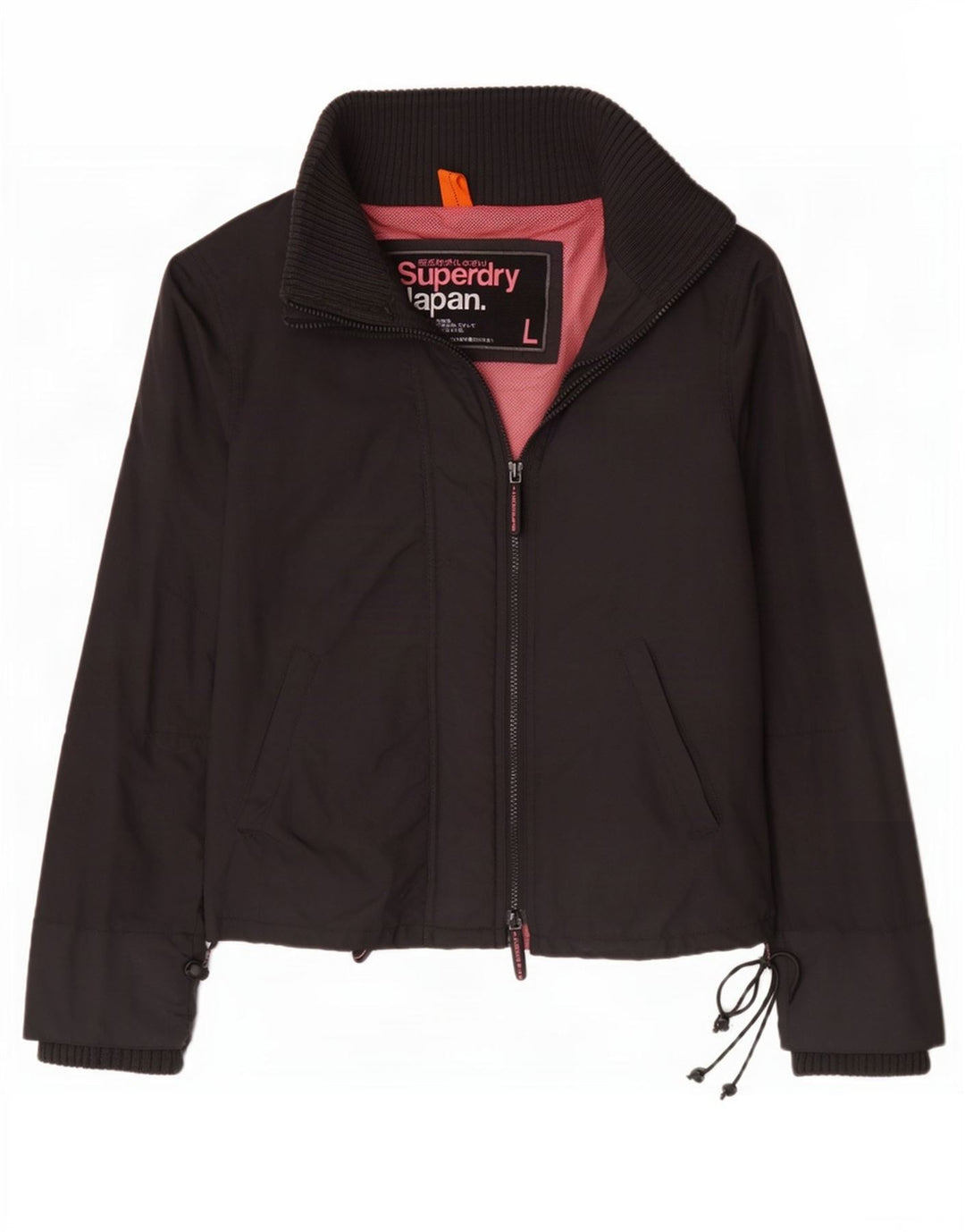 Jachetă de ploaie Superdry pentru femei UK 16, mare, negru, nailon