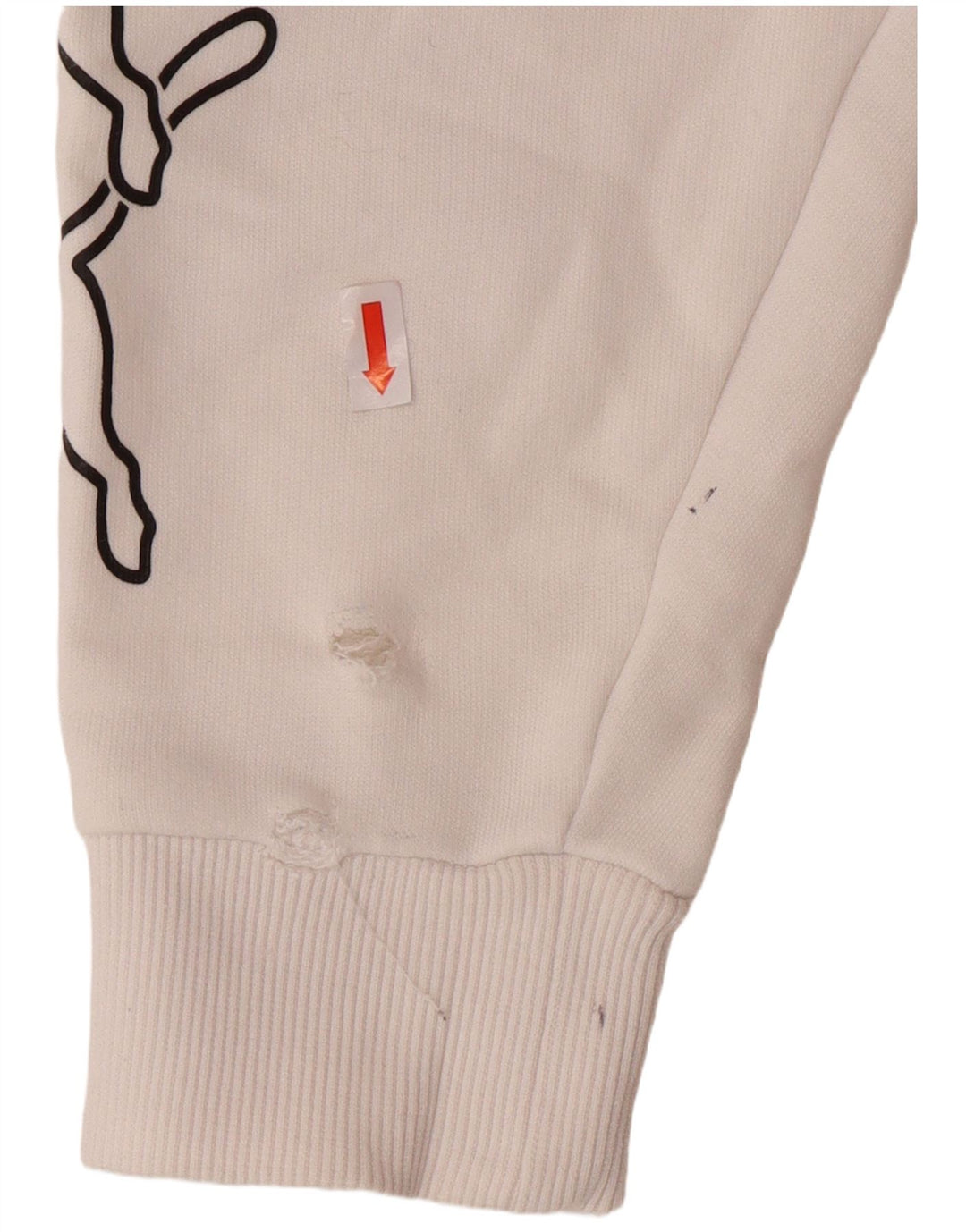 Pulover supradimensionat cu capota cu grafic PUMA pentru femei UK 10 Bumbac alb mic